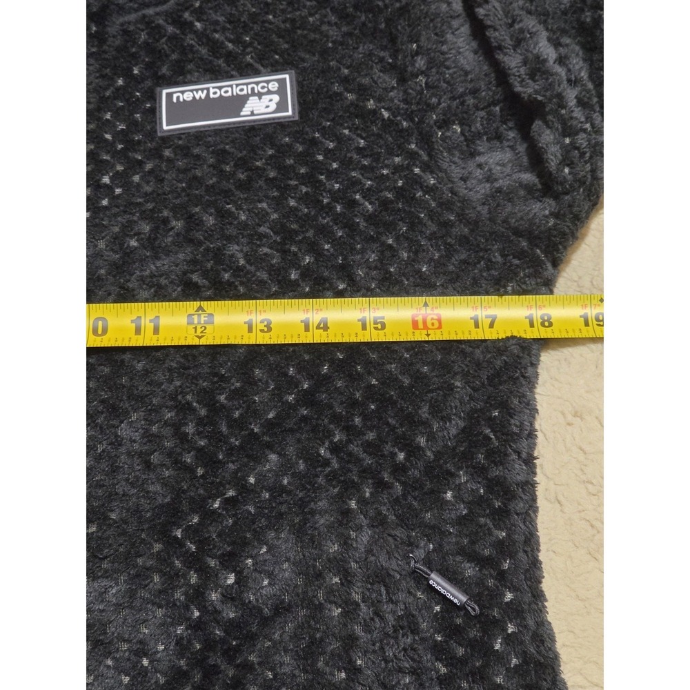 New Balance Fleece Jacket Womens Small S Black Sherpa Fuzzy Full Zip Running Top - Picture 6 of 10